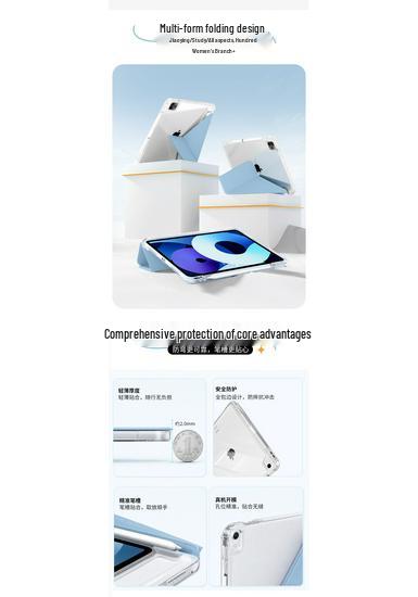 Compatible with iPad Air 11-inch 10th Gen & iPad Pro 12.9-inch Y-Fold Crystal Clear Case