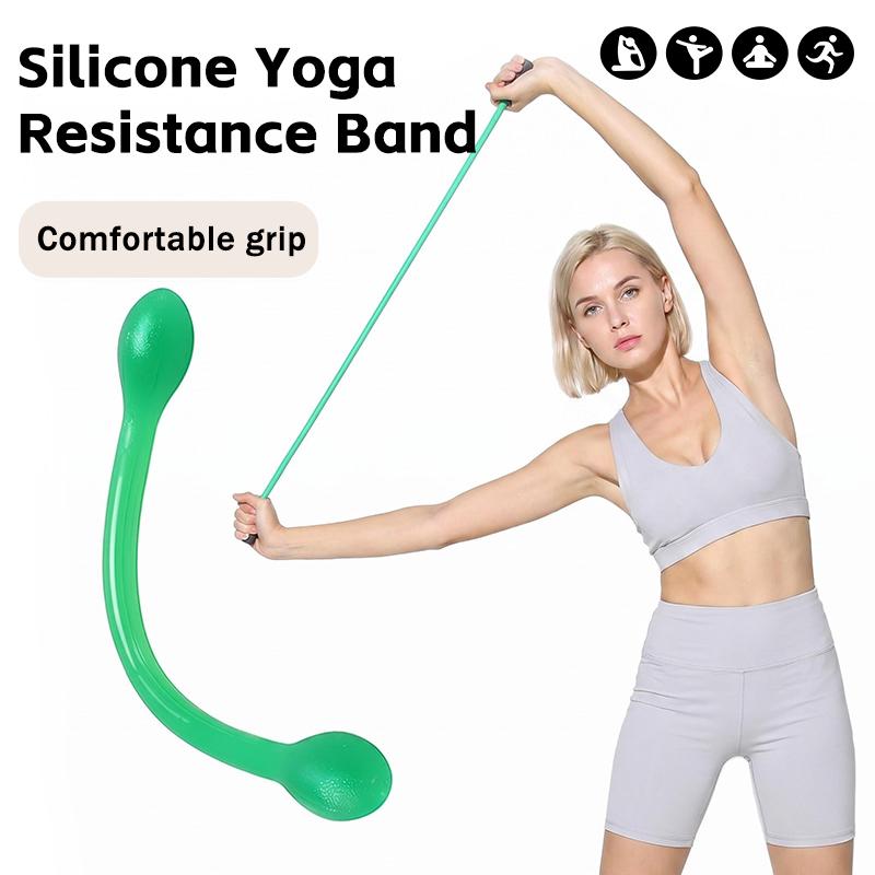 One Word Silicone Pull Rope Elasticity Multifunctional Adjustable Tensile Strength Chest Expander Stretch Strap Green