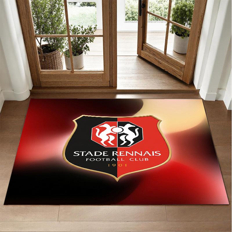 Stade Rennais FC Design Crystal Velvet Rug Soft Decorative Mat for Bedroom Entrance