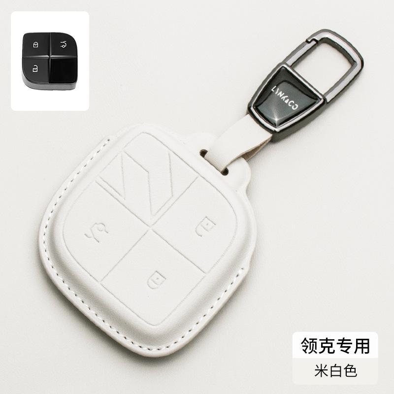 For Lynk & Co 08 01 02 03 05 06 09 Car Key Case Nappa Leather Remote Keychain Shell Protective Cover Key Protector Accessories