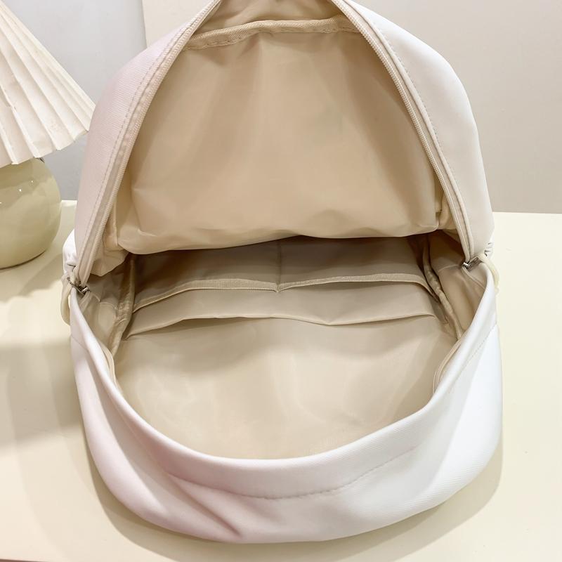 Student Solid Color Schoolbag Women's College Style Backpack Letter Large Capacity Backpack