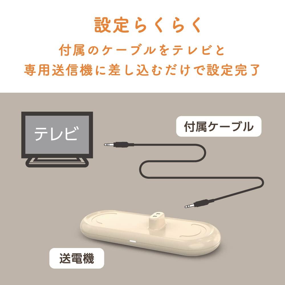 Tama Electronics TSPK001GY Wireless Small Ear Speaker with Remote Control for Louder TV Sound