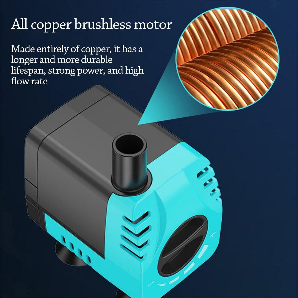 8/15/32W Aquarium Water Pump Low Noise Quiet Fish Tank Pump Dual-Use Fish Tank Aerator Submersible Pump for Night Fishing