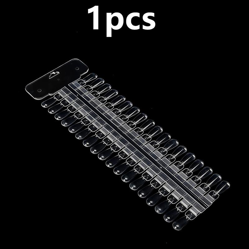 36pcs Natural/Clear Color Card Removable Nail Art Display False Nail Tips Rack Teardrop Design Manicure Gel Polish Practice Tool