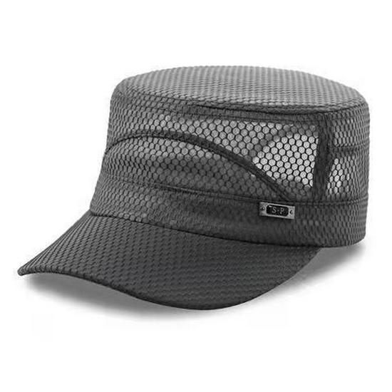 Men's Summer Flat Top Hat: Casual Outdoor Fishing Sun Protection, Breathable Mesh for Middle-aged & Elderly