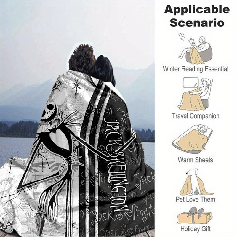 1pc. Jack Skellington Nightmare Before Christmas Blanket, Home Decor, Office Throw, Outdoor Picnic Blanket, Gift for Fans
