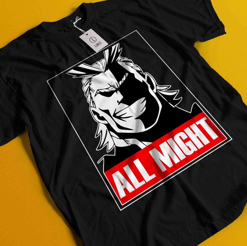 

All Might T-shirt My Hero Academia Japanese Manga Midoriya Deku Shoto Shirt Dabi 4XL