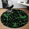 1PC Hummingbirds Botanical Pattern Office Round Area Rug, Mat Suitable For Office, Under Office Chairs Bedroom Living Room Home Decor, Room Deco