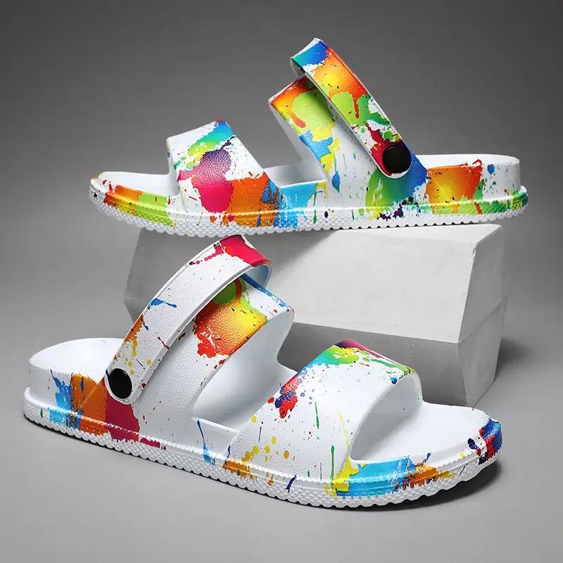 

Fashion Beach Shoes for Men Non-slip Descount Pvc 39 Number 41 Wholesale Summer Sale Luxury Designer Breathable Trend 2025 H Man Sandals 38