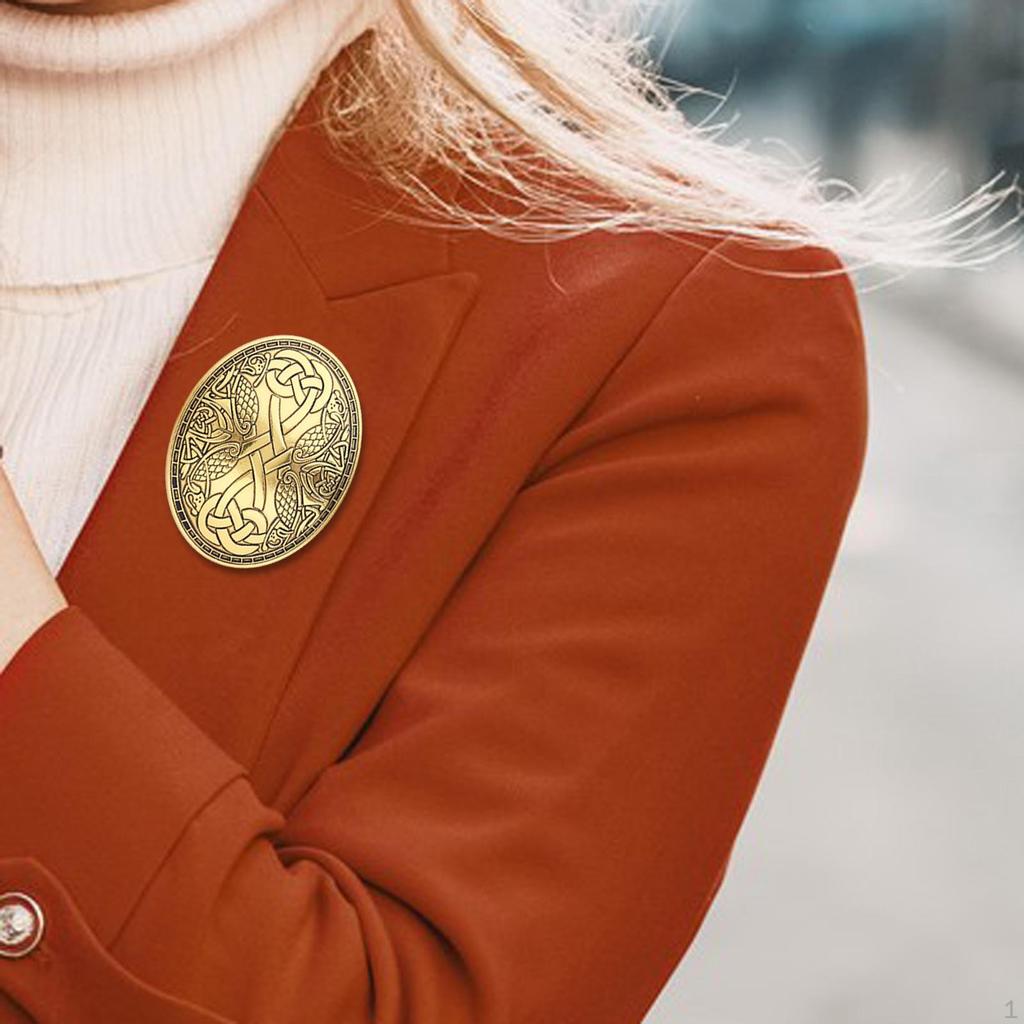 Retro Metall Wikinger Schild Kleidung Broschen Anstecker für Damen und Herren Befestigungen Schal