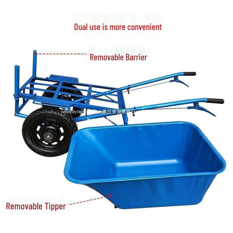 Dual-Wheel Agricultural Handcart for Orchard and Construction Use
