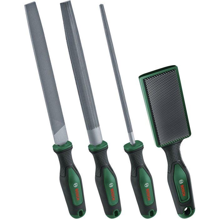 Set de limes 200 mm/8 BOSCH - Avec brosse - 4 pcs