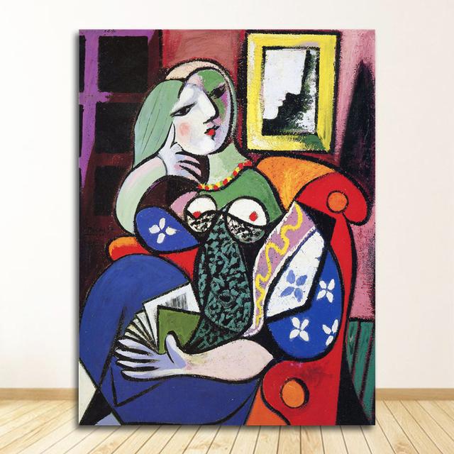 

Гостиная, домашний декоративный декор для спальни, без рамки, Пикассо, женский абстрактный холст, художественный принт, живопись, плакат, настенные панно без рамки 60*100cm