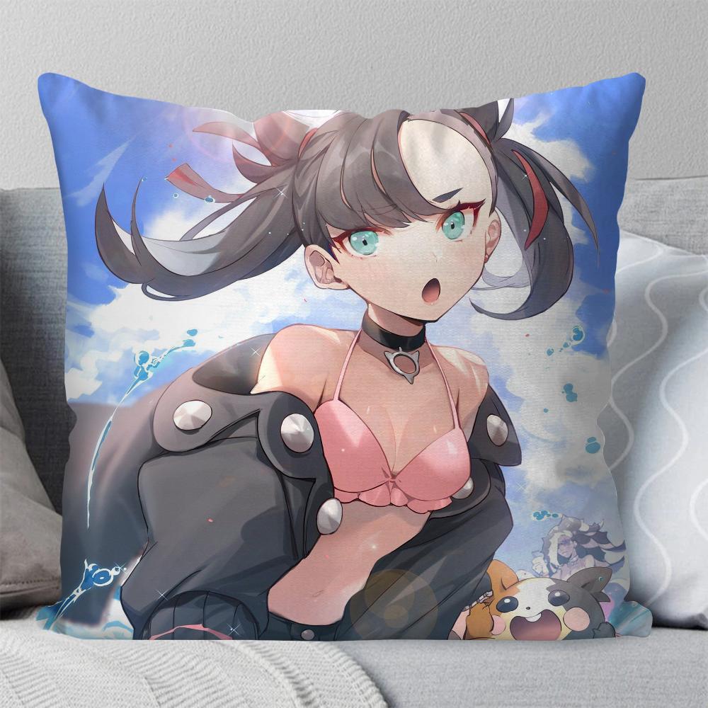Marnie Animation P-Pokemon Pillow Case Square Pillow Bedroom Sofa Leisure Comfort Cushion Car Living Room Home Decoration 40X40