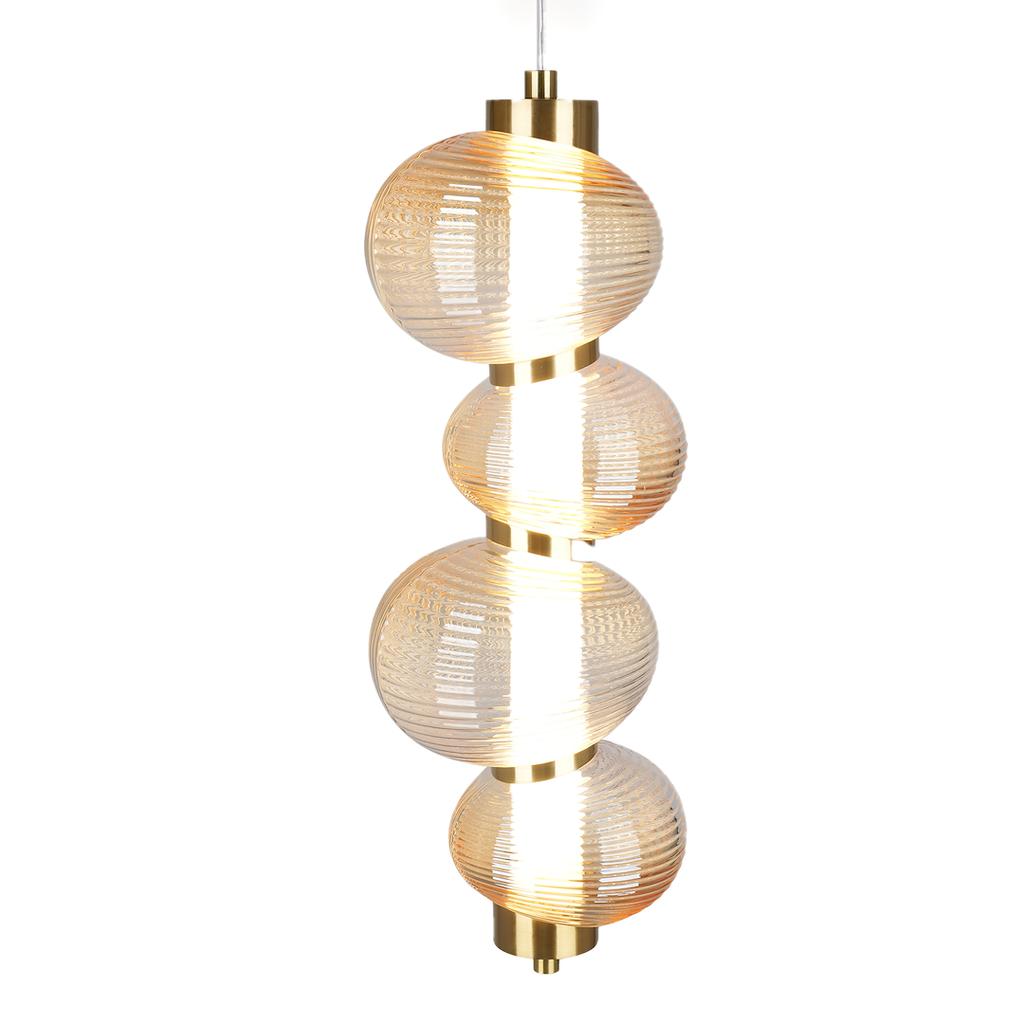 Lampa Wisząca Nowoczesna Designerska Do Salonu Sypialni Złota Szklana Ciepła Barwa Led 17W Bolla Milagro