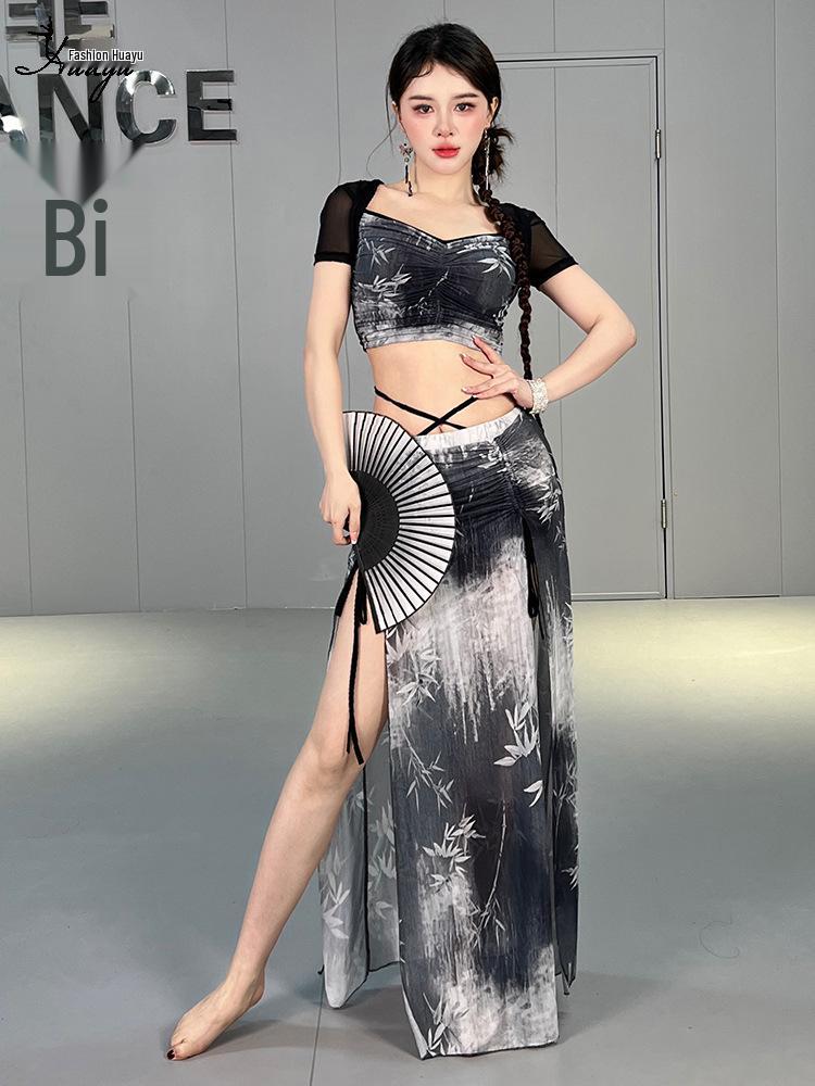 2025 Damen Bauchtanz Übungsoutfit: Neuer Stil Sommer Anfänger Orientalisch Sexy Langes Kleid Set