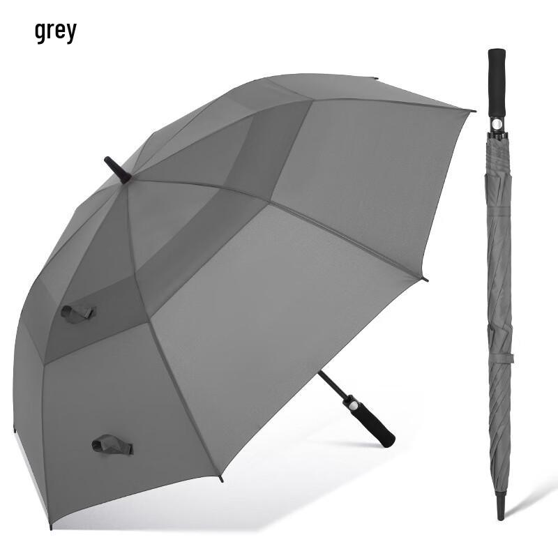 OIMG Halbautomatischer winddichter gerader Regenschirm mit Hülle (2er-Pack)