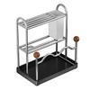 Kitchen Storage Rack And Utensil Drainer Tray Cutter Cutting Board Stand with Anti-Slip