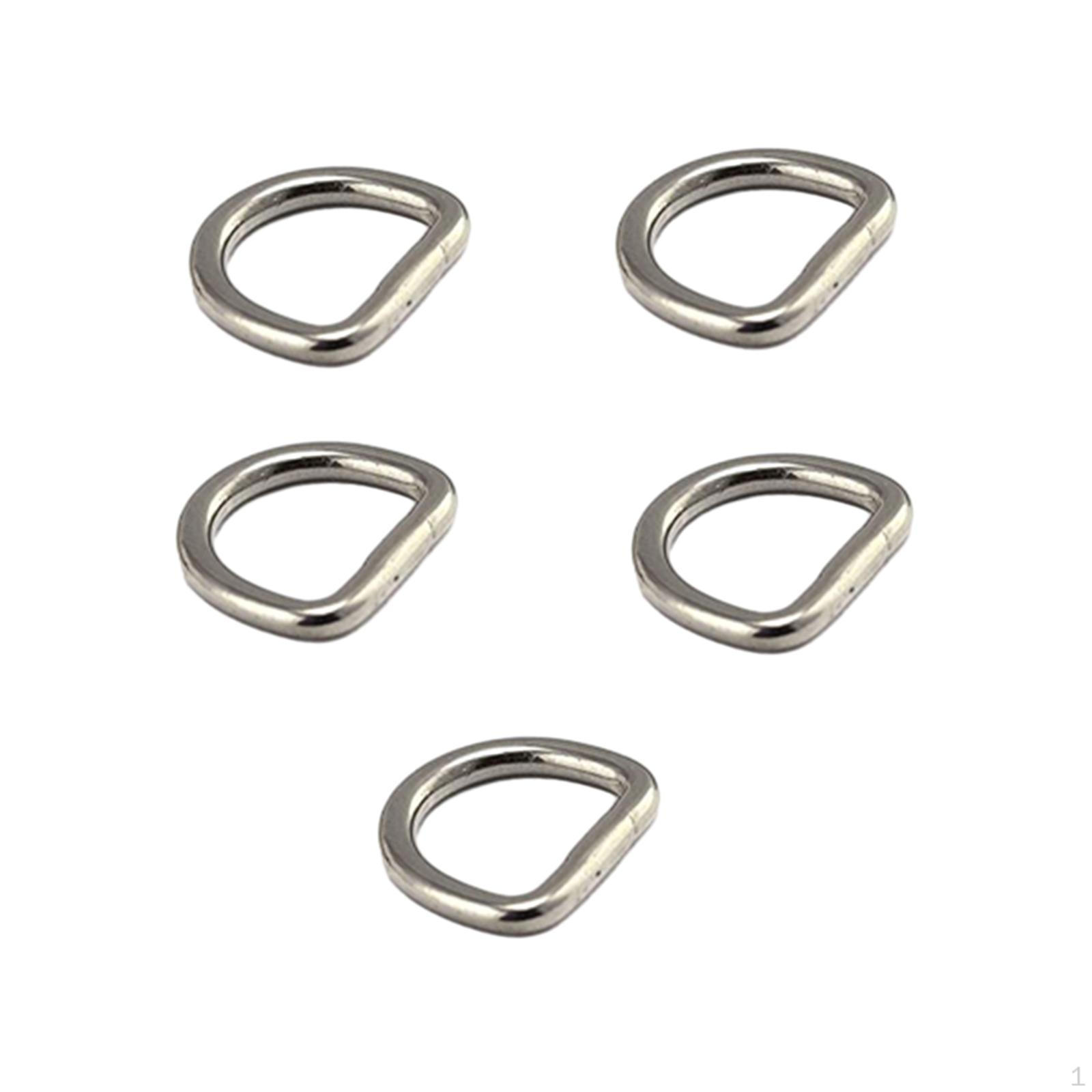 5 шт. D-образные кольца Форма Нержавеющая сталь Сплошная литая пряжка Металлические петли Пряжки для 0.3cmx1.5cmx1.2cm