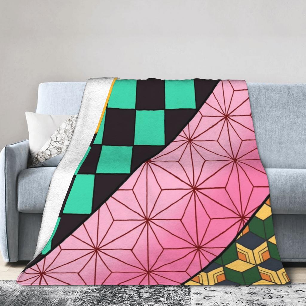 Kimetsu No Yaiba Zenitsu Anime Blanket  Flannel Vintage Warm Throw Blankets for Chair Covering Sofa Decoration