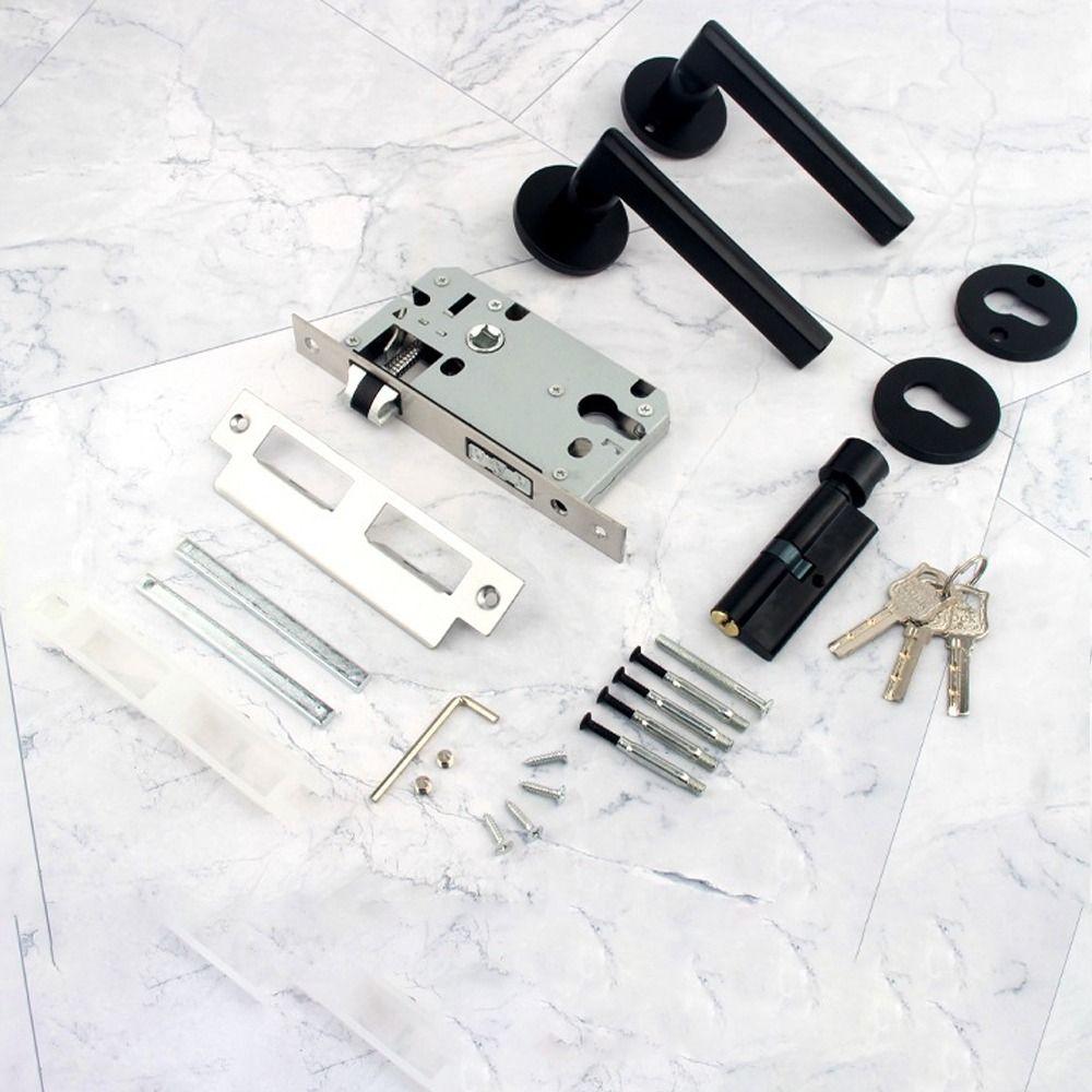 Silent Bearing Door Handle Lock Metal Security Door Handle Mechanical Main Door Lock  Home Hardware