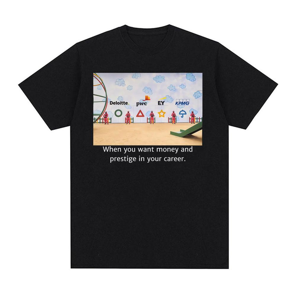 

Funny Big 4 Accounting Corporate Humor Graphic T-shirts Fashion Harajuku T-shirt Comfort O-Neck Oversized 100% Cotton T Shi... S разноцветный