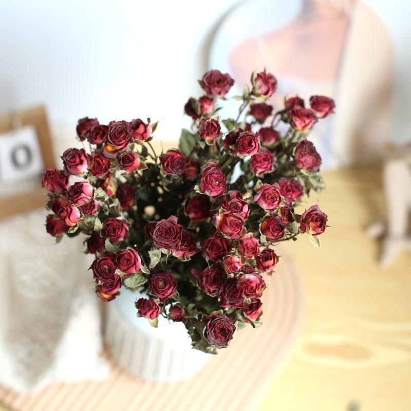 Yunnan Dried & Immortal Flowers Bouquet: Baby's Breath, Roses, Forget-Me-Nots for Home & Homestay Decor