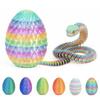 3D Printed Snake Egg Creative Decompression Snake Mold Movable Rotatable Articulated Desktop Ornament Realistic Animals Kid Toy