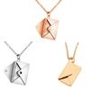 Fashion Heart Seal Love Message Locket Pendant Clavicle Chain Love Envelope Pendant Necklace Surprise Gift for Birthday