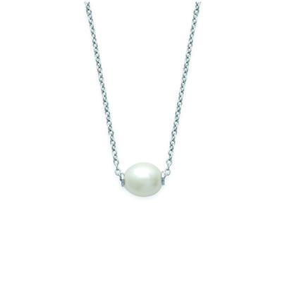 [K5804] - Silver Necklace 'Eva' Silver White (rhodium-plated) - 10 Mm