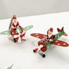 Cartoon Santa Reindeer Figurine Snowman/Elk Exquisite Iron Christmas Pendant Decorative Hanging Santa Claus Airplane