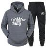 KingQueen Unisex Couple Hoodie & Sweatpants Set - Casual Sportswear