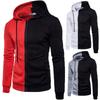 Men Long Sleeve Hoodie Stitching Zipper Coat Jacket Outwear Sport Tops Men's Casual Sweater