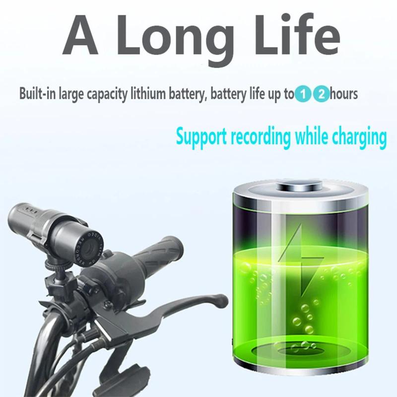 Motorcycle Dashcam, HD 120° Wide-angle Sports Camera, Video Recorder for Bicycles, Motorcycles, and Cars