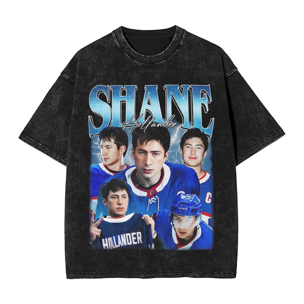 Shane  Ilya Back Heated Rivalry T Shirt Washed Short Sleeve Street TShirts  Vintage for Men Women Printed Tees