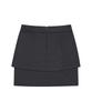 Hye Young Kim Wool Layered Midi Skirt - Charcoal
