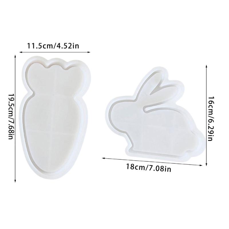 Rabbits Carrot Tray Silicone Moulds Resin Tray Molds for Epoxy Resin Candle Holder Jewelry Storage Tray Home Decoration