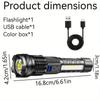 2PCS Ultra Bright LED Flashlights USB Rechargeable Tactical Zoom Flashlight Outdoor Emergency COB Lighting Gift Exquisite Box