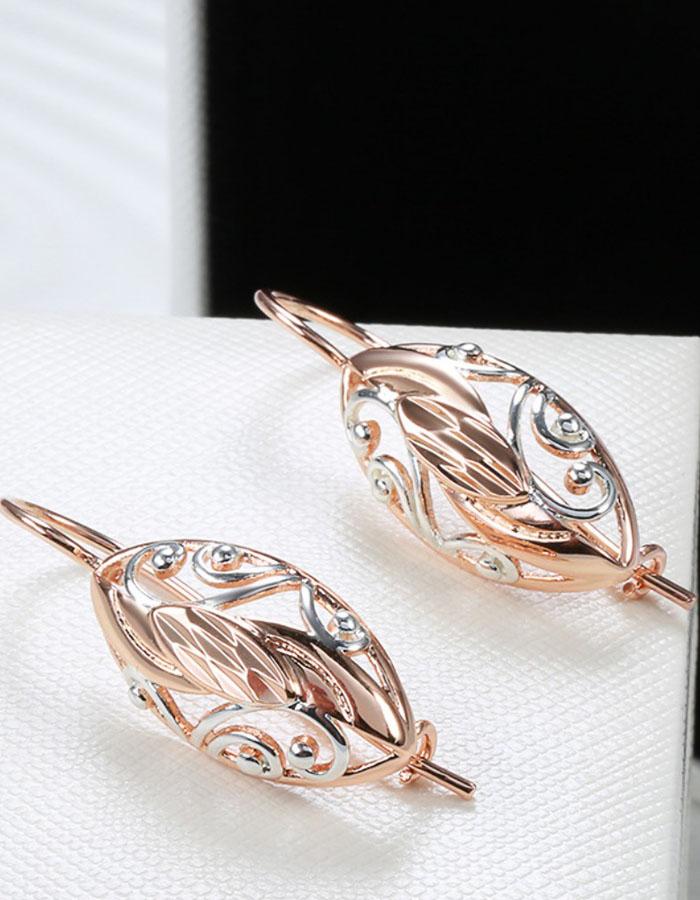 SIMJOO Fashion Hollow Out Flower Two-color Eardrop Earrings