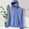 Men’s UPF 50+ Sun Protection Jacket Ice Silk Lightweight Breathable UV Protection Hoodie with Detachable Wide Brim Hat