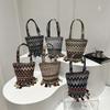 Niche Fringed Bag Canvas Bag Niche Versatile Single-shoulder Bucket Bag
