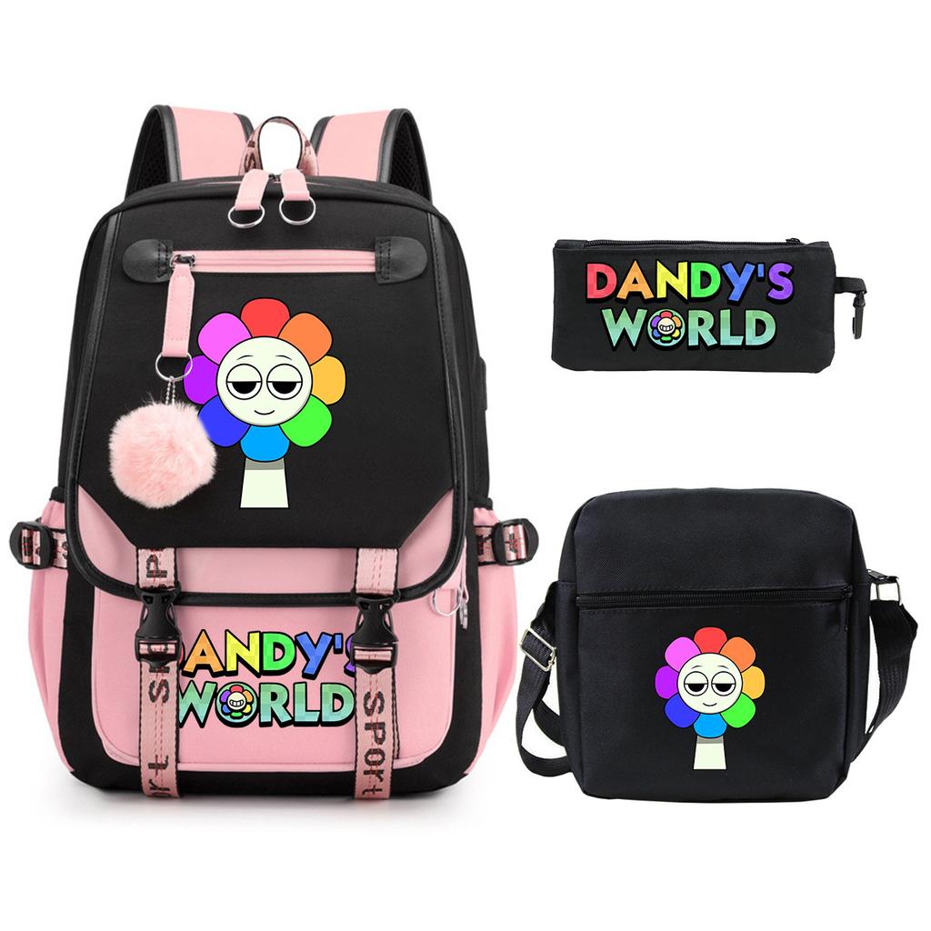 Dandy's World School Trend Children's Backpack Set Large Capacity Primary and Secondary School Student Leisure Bag
