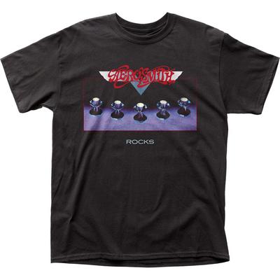 Aerosmith Rocks Herren T-Shirt Rock and Roll Klassiker Kurzarm T-Shirt Neu Schwarz