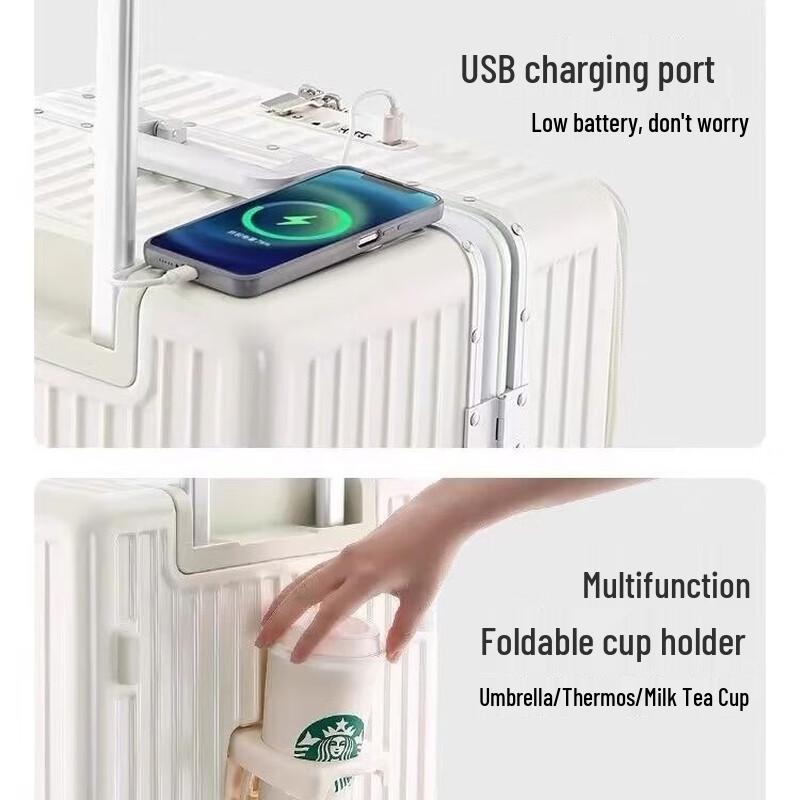 Premium Front-Opening Aluminum Frame Luggage