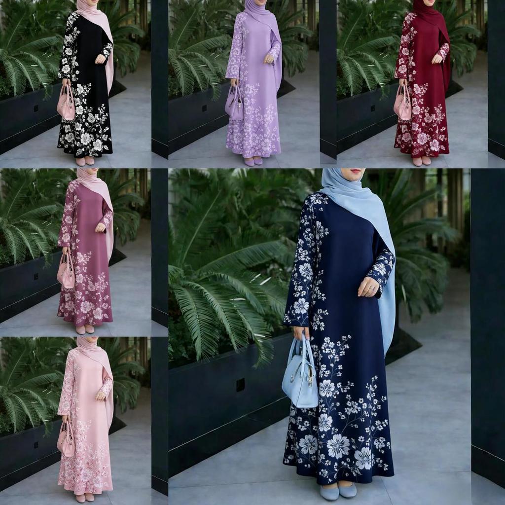 Spring Ladies Long Ruffle Dress With Floral Print And 3d Digital Pattern For Casual Wear