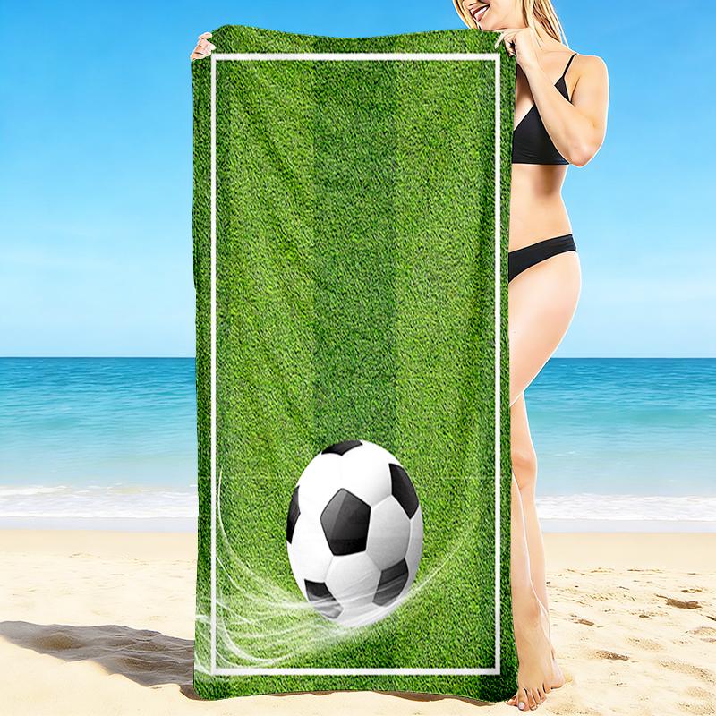 1Pc Soccer Ball Grass Field Beach Towel, Quick Dry, Multi-Use for Beach Pool Gym Yoga Home Travel, Christmas, Halloween, Xmas Gift M928104