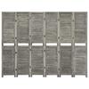 VidaXL Room Divider 6 Panels Grey 214x166 Cm Solid Wood
