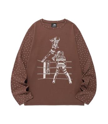 NICEGHOSTCLUB Wrestling Star L/S Tee_Brown(Ng2Ffut552A)