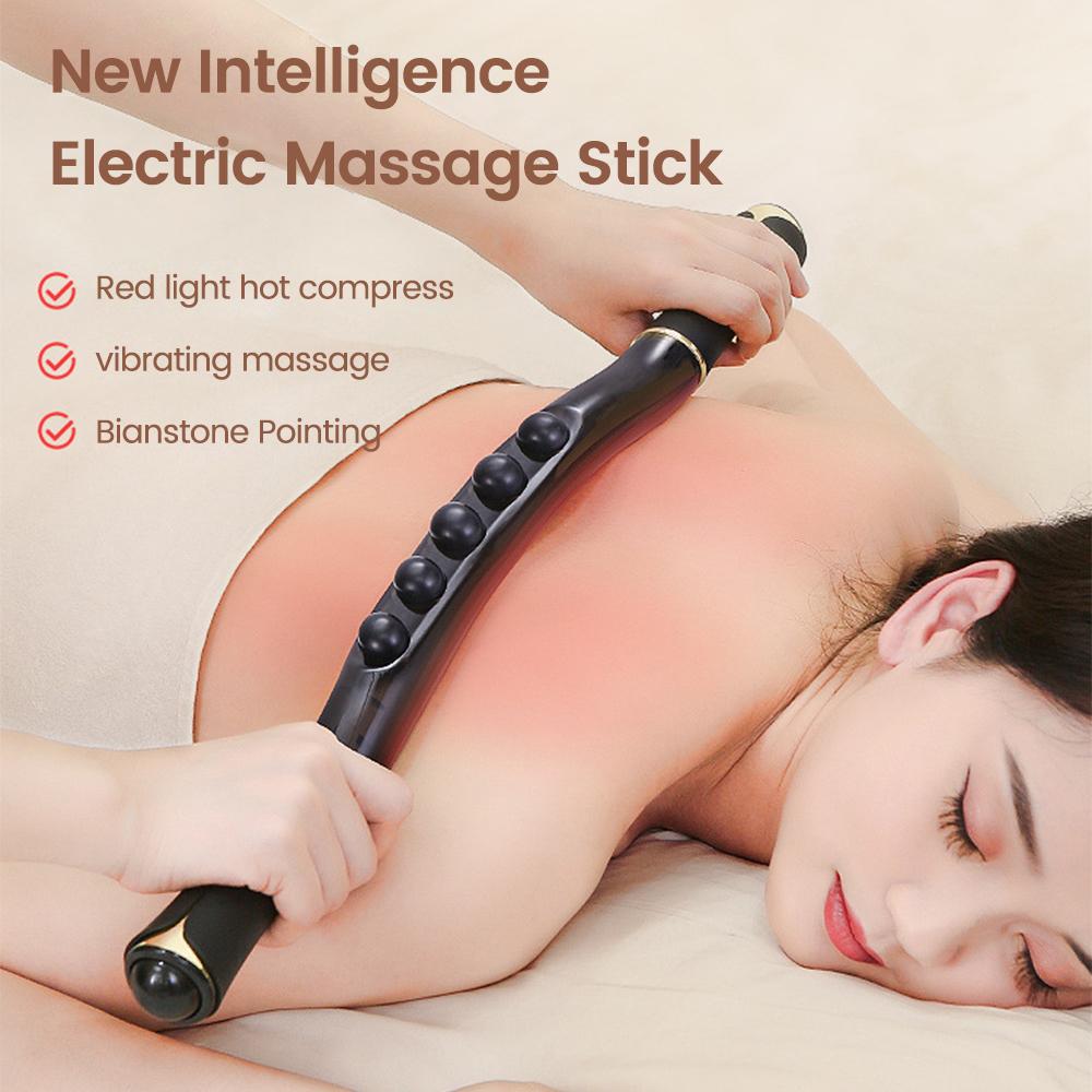 Elektrischer Guasha Massage-Stab Vibration Cellulite-Massagegerät für den Körper Infrarot-Wärmetherapie Rücken Körper-Schaben Akupunktur