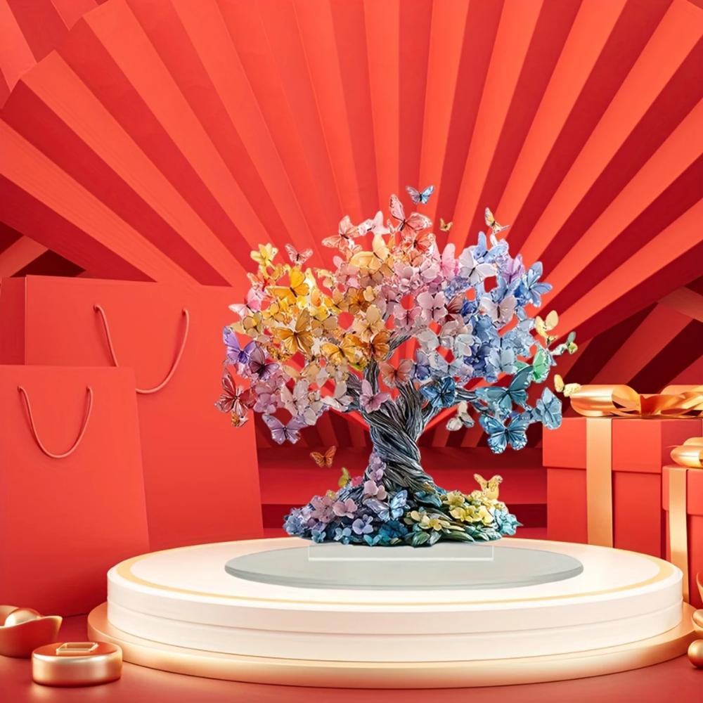 Colorful Trees, 2D Flat Acrylic, Desktop Decoration, Suitable for Office, Living Room, Gifts, Christmas, Halloween